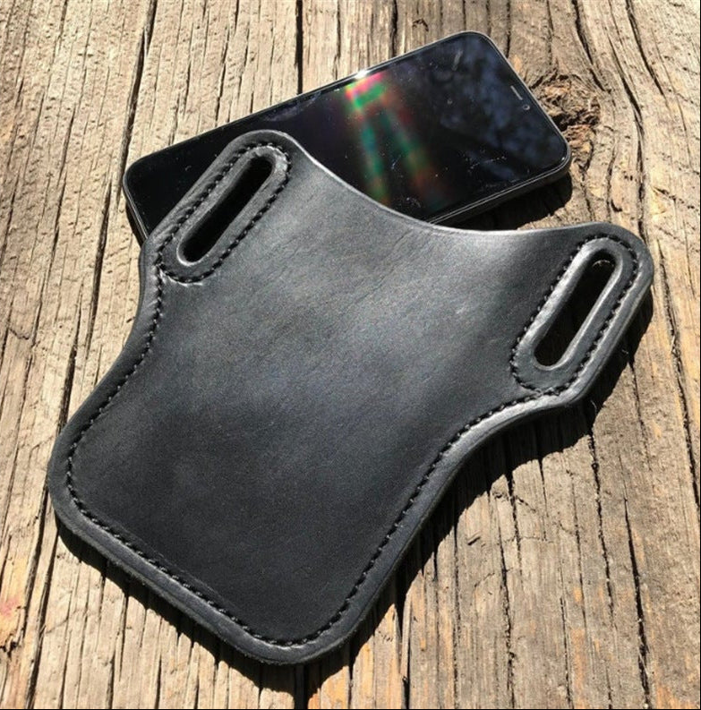 Genuine Leather Waist Bag for Men Belt Bag Packs Cell Phone Purse