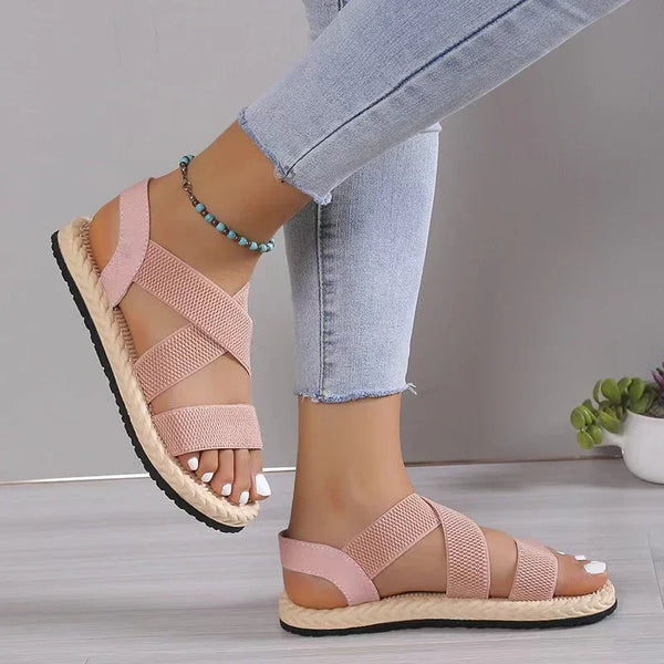 kaegreel elastic band sandals 31561 pure pink
