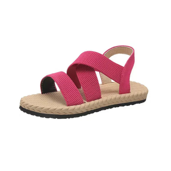 kaegreel elastic band sandals 31561 rose red