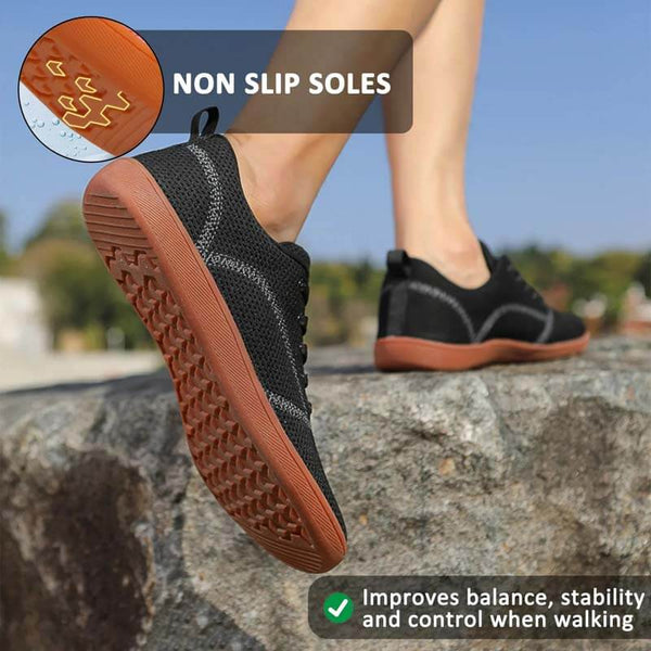 Nuevos zapatos de los pies anchos zapatos descalzos de superficie tejida volador