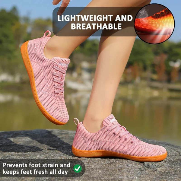 Nuevos zapatos de los pies anchos zapatos descalzos de superficie tejida volador