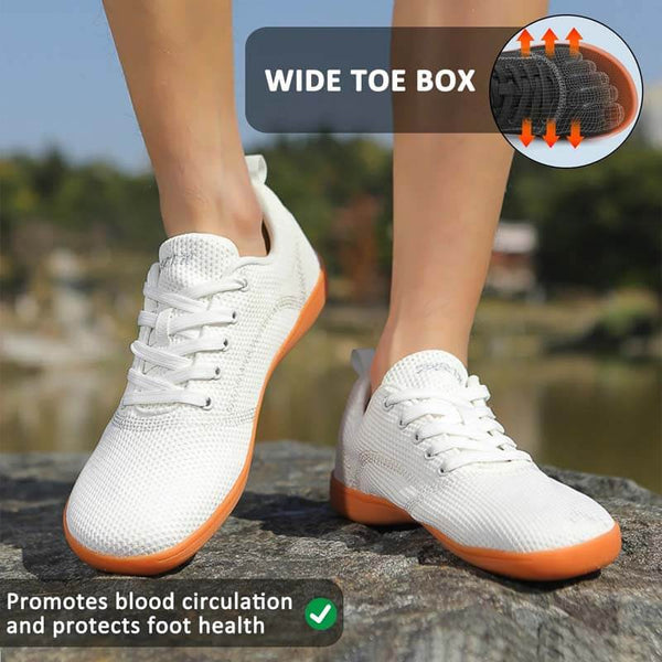 Nuevos zapatos de los pies anchos zapatos descalzos de superficie tejida volador