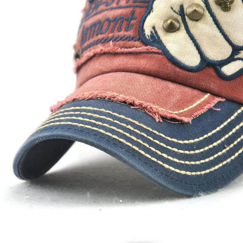 Herrenweinlese einstellbar Denim Patch Baseballkappe Outdoor Casual Reise Sonnenschutzhut