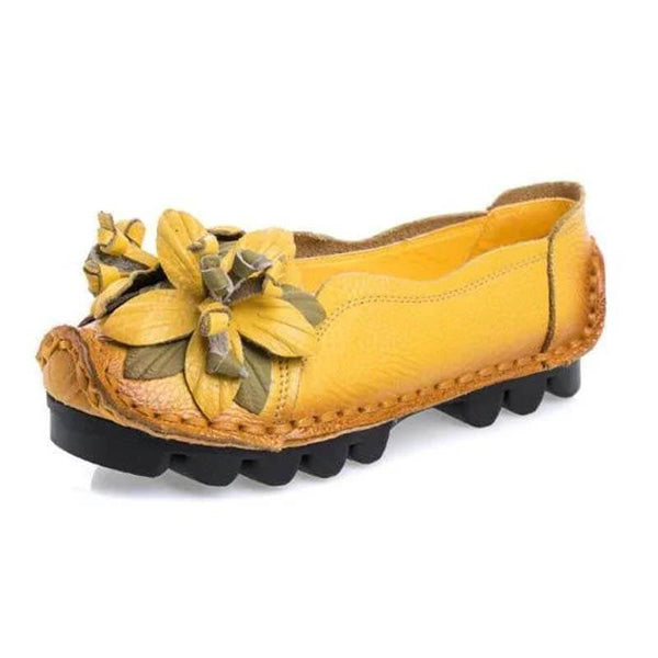 Zapatos de cuero de grano para mujer Mocasines planos