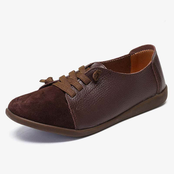 Mujeres de gamuza de gamuza de cuero suave Sole Slip en zapatos planos casuales