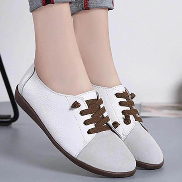 Mujeres de gamuza de gamuza de cuero suave Sole Slip en zapatos planos casuales