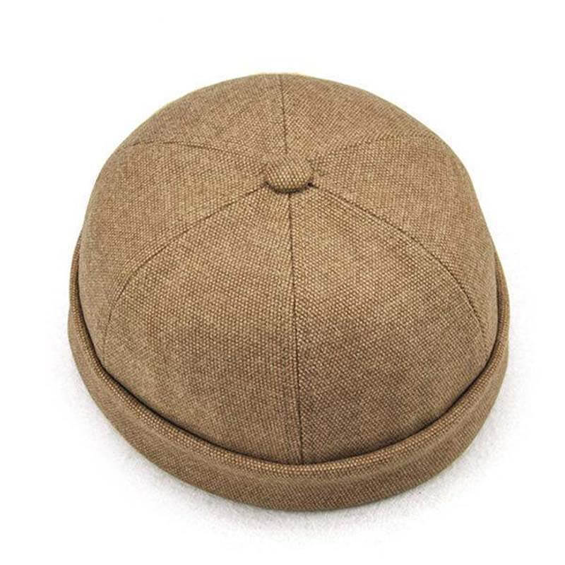 Capa de cubo francés sólido de los hombres que brida el cráneo gorra marinero gorra enrollado manutención retro moda sombreros sin alineos