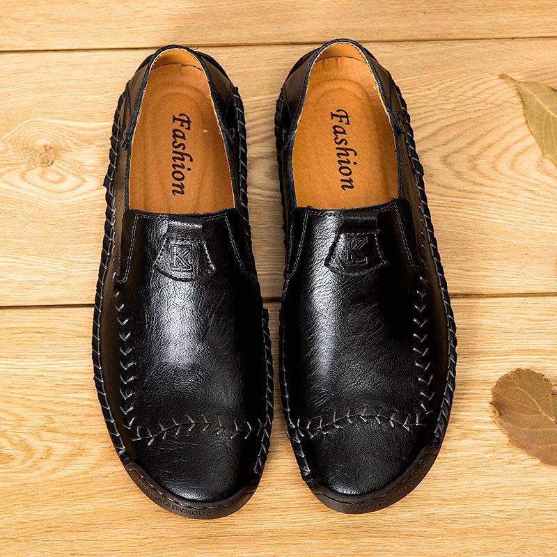 Cuciture da uomo Kaegreel Cuciture antiscivolo di grandi dimensioni Soft Sole Sole Scarpe in pelle casual
