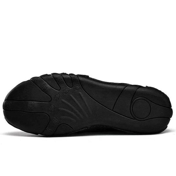 Kaegreel Hombre Detalles de cuero antiadherente Lace Elástico Sole Sole Suela Casual Zapatos de conducción