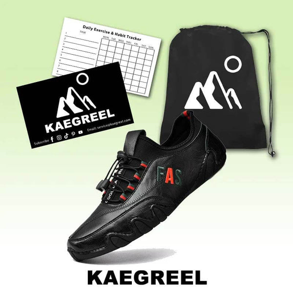 Kaegreel Hombre Detalles de cuero antiadherente Lace Elástico Sole Sole Suela Casual Zapatos de conducción