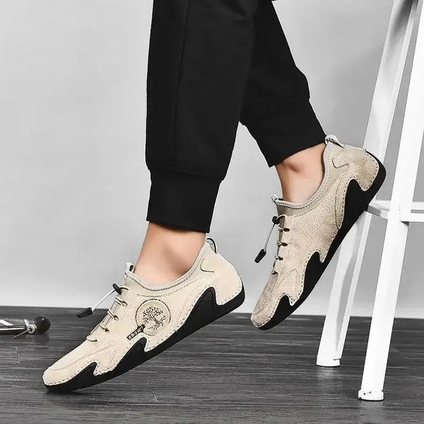 Zapatillas de cuero hechas a mano de Kaegreel para hombres Mocasines de conducción suave zapatillas de deporte