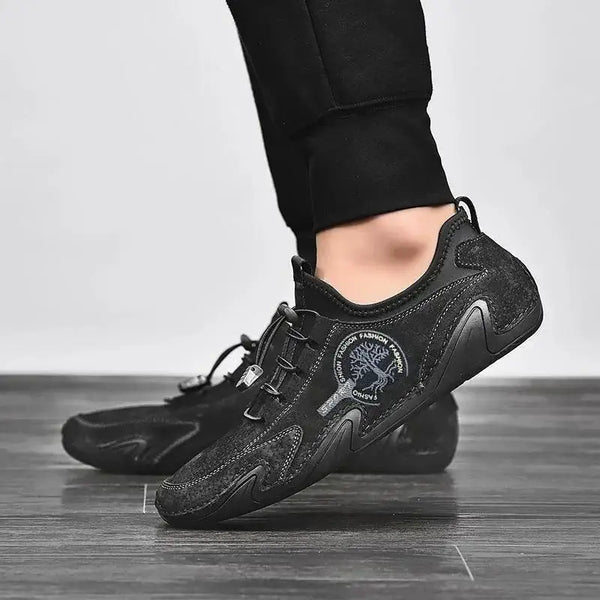 Zapatillas de cuero hechas a mano de Kaegreel para hombres Mocasines de conducción suave zapatillas de deporte