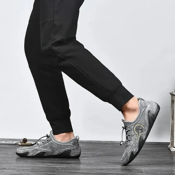 Zapatillas de cuero hechas a mano de Kaegreel para hombres Mocasines de conducción suave zapatillas de deporte