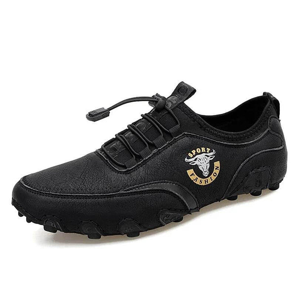 Kaegerel Men 's Fashion vintage manual Leather beanie pulpo Shoe Comfortable Driving Shoe