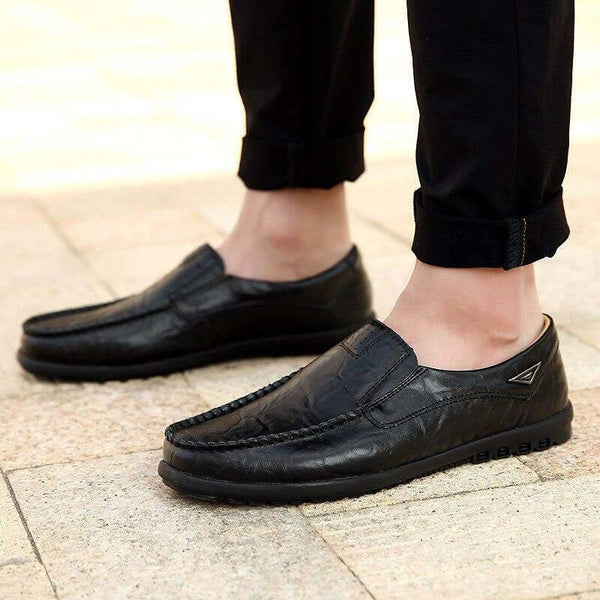 Kaegreel de cuero para hombres sin deslizamiento de mocasines suaves zapatos de conducción de mocasines