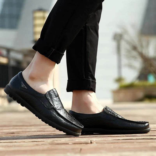 Kaegreel de cuero para hombres sin deslizamiento de mocasines suaves zapatos de conducción de mocasines