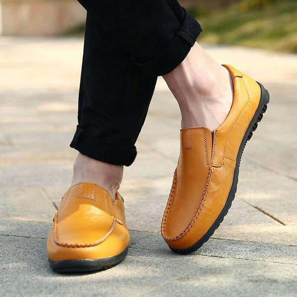 Kaegreel de cuero para hombres sin deslizamiento de mocasines suaves zapatos de conducción de mocasines