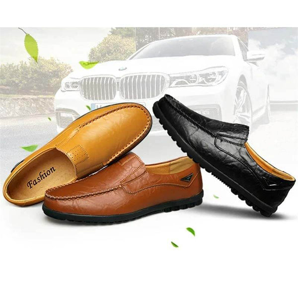 Kaegreel de cuero para hombres sin deslizamiento de mocasines suaves zapatos de conducción de mocasines