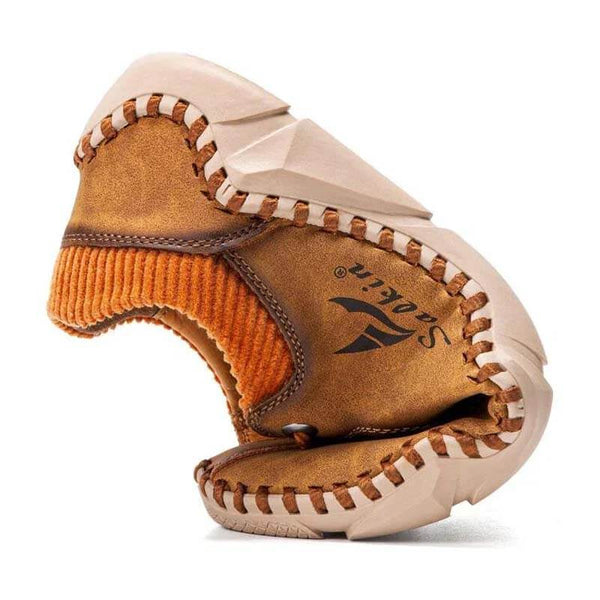 Kaegreel uomini cuciture a mano in pelle non slip casual driving shoes