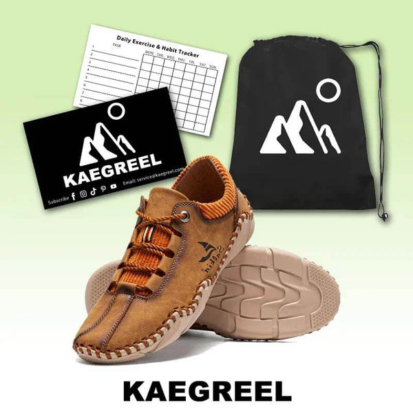 Kaegreel uomini cuciture a mano in pelle non slip casual driving shoes