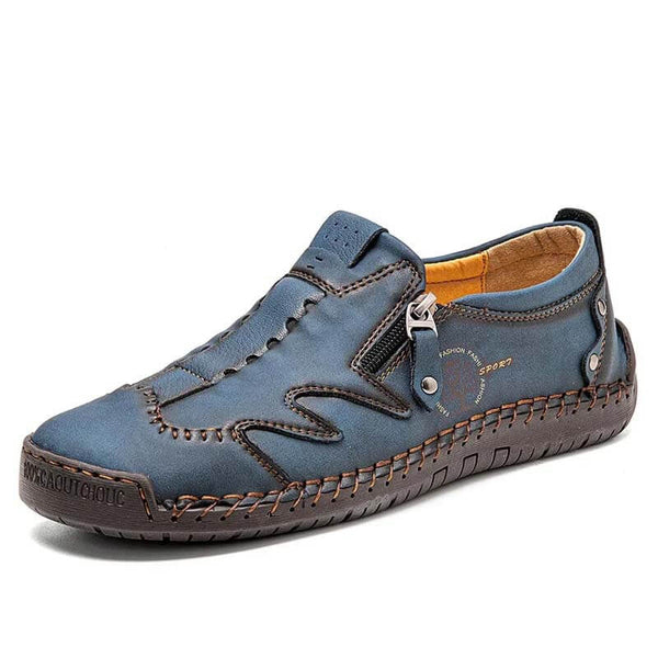 Kaegreel Men microfibra de cuero lateral de cuero suave zapatos de costura a mano zapatos casuales zapatos casuales