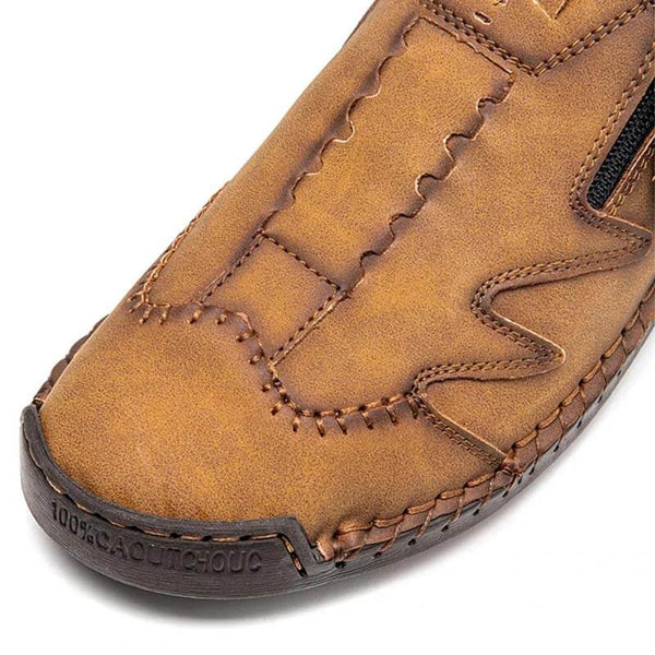 Kaegreel Men microfibra de cuero lateral de cuero suave zapatos de costura a mano zapatos casuales zapatos casuales