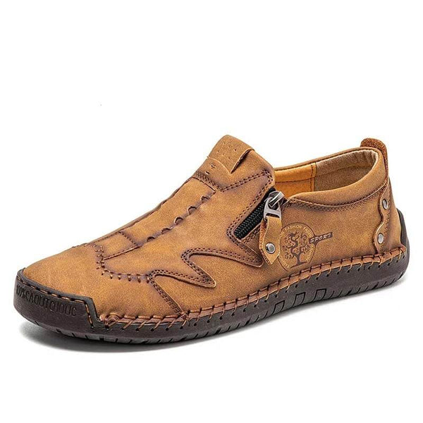 Kaegreel Men microfibra de cuero lateral de cuero suave zapatos de costura a mano zapatos casuales zapatos casuales