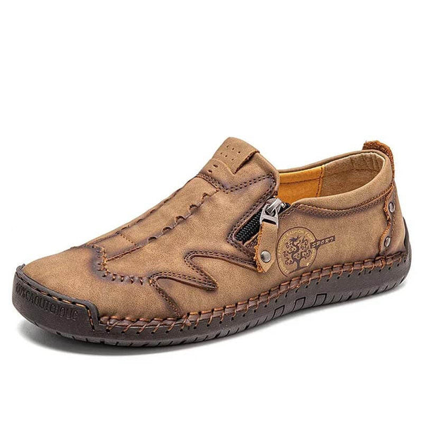 Kaegreel Men microfibra de cuero lateral de cuero suave zapatos de costura a mano zapatos casuales zapatos casuales
