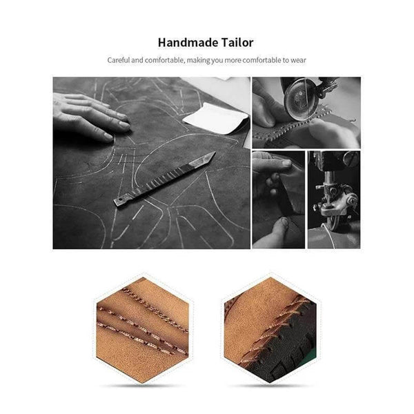 Kaegreel Hombre Costura a mano Vintage Microfibra Cuero de Cuero UP Cómoda Botas de tobillo suave