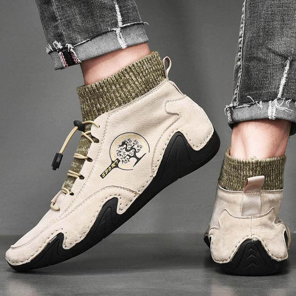 Botas de tobillo suaves de cuero hechas a mano de Kaegreel para hombre