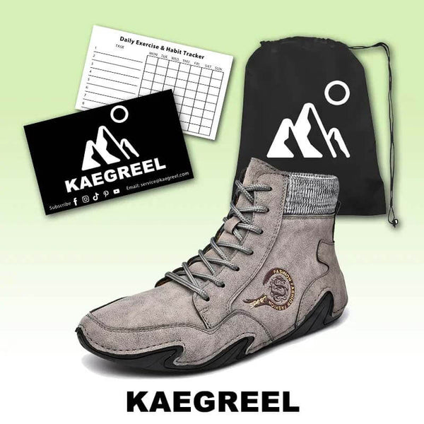 Kaegreel Hombre Cuero de Microfibra Costura Mano Cómoda Botas de Calcetines Suave