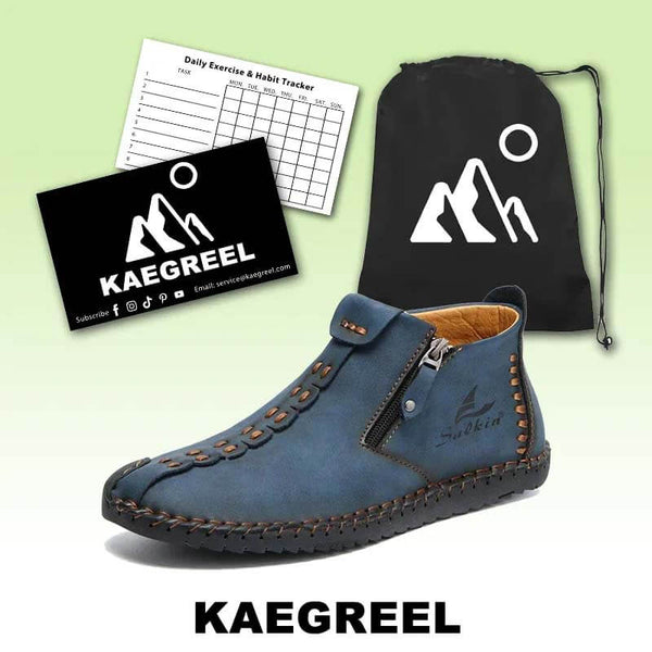 Side de costura a mano para hombres con cremallera suave y cómoda en las botas de tobillo