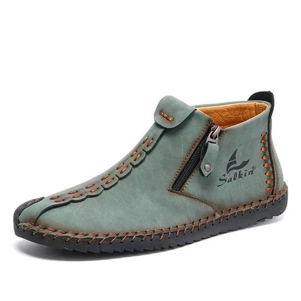Side de costura a mano para hombres con cremallera suave y cómoda en las botas de tobillo