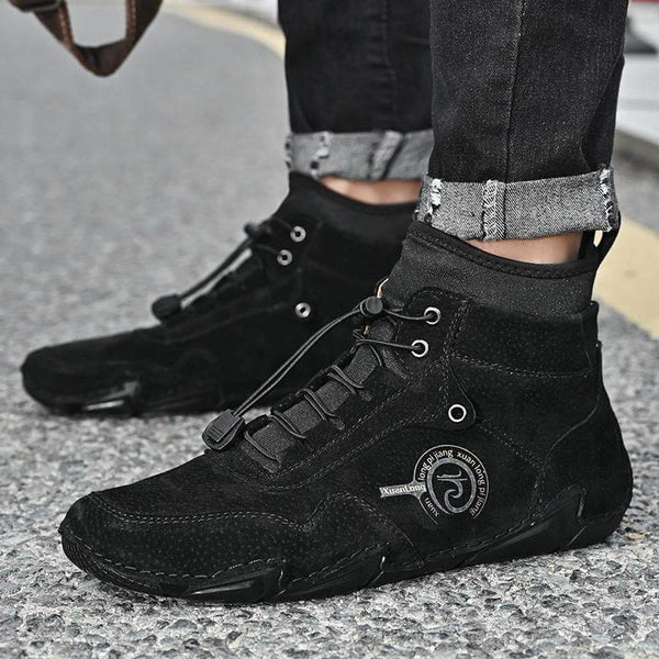 Cuero para hombres Suplete transpirable Sofle Soft Sole Cómodos Lacios elásticos de los elásticos Zapatos informales