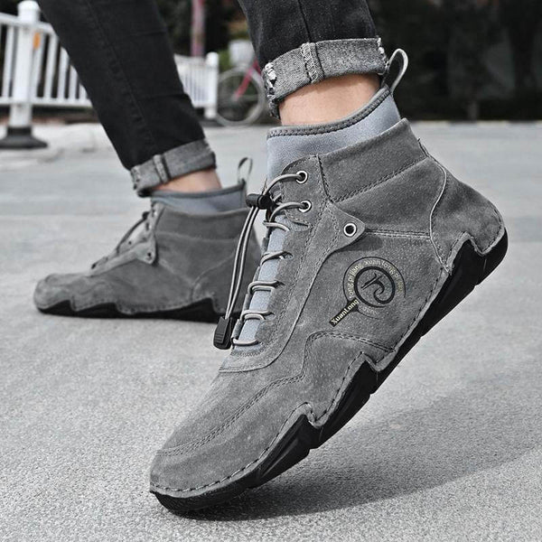 Cuero para hombres Suplete transpirable Sofle Soft Sole Cómodos Lacios elásticos de los elásticos Zapatos informales