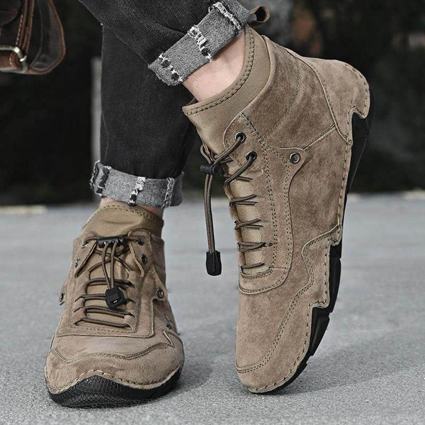 Cuero para hombres Suplete transpirable Sofle Soft Sole Cómodos Lacios elásticos de los elásticos Zapatos informales