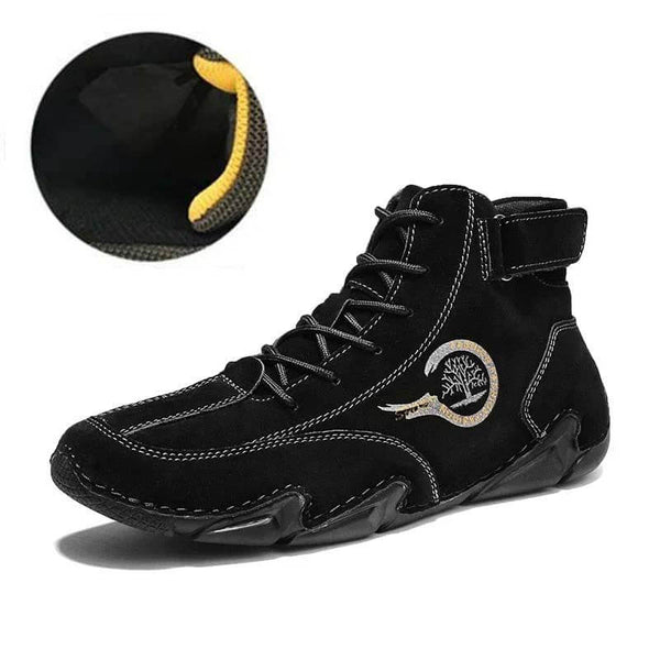 Botas para hombres de invierno de gamuza con botines de piel