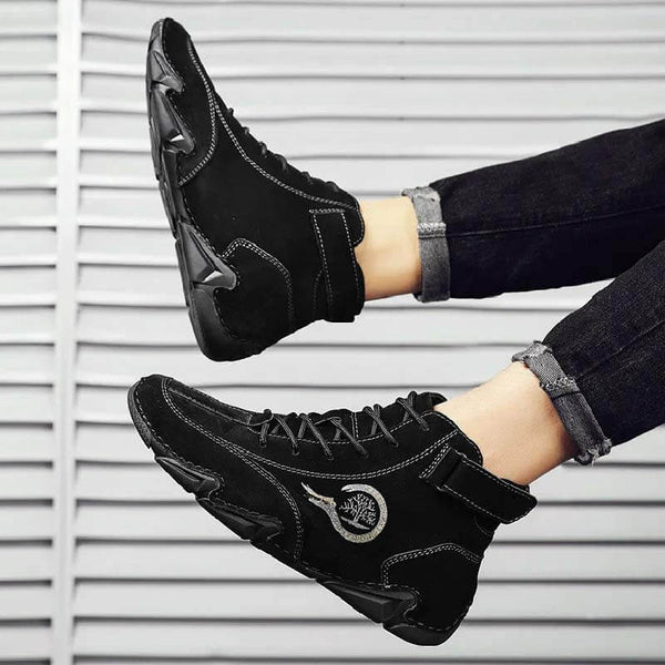 Botas para hombres de invierno de gamuza con botines de piel