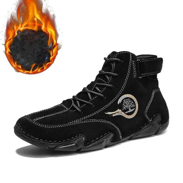 Botas para hombres de invierno de gamuza con botines de piel