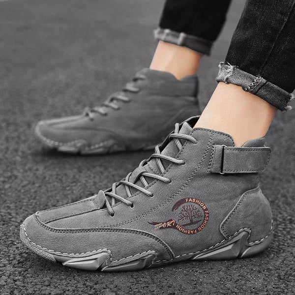 Botas para hombres de invierno de gamuza con botines de piel