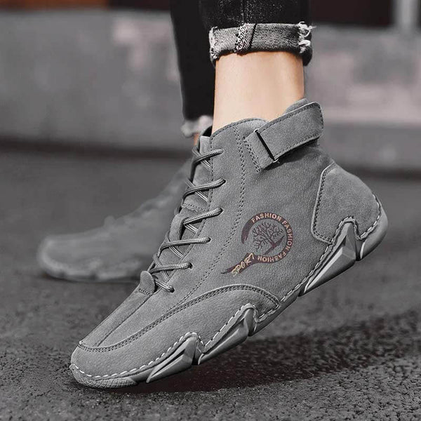 Botas para hombres de invierno de gamuza con botines de piel