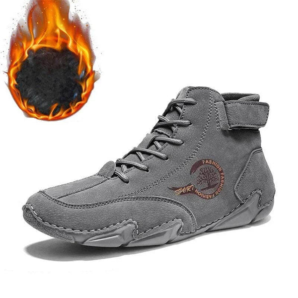 Botas para hombres de invierno de gamuza con botines de piel