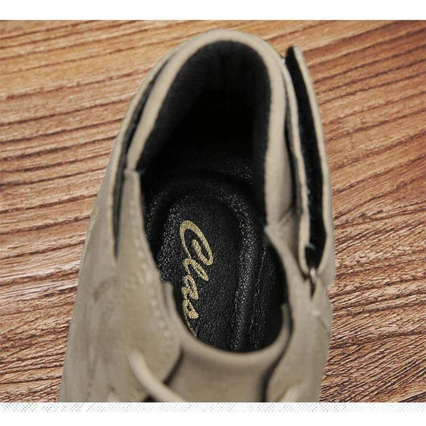 Botas para hombres de invierno de gamuza con botines de piel