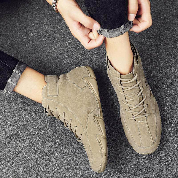 Botas para hombres de invierno de gamuza con botines de piel