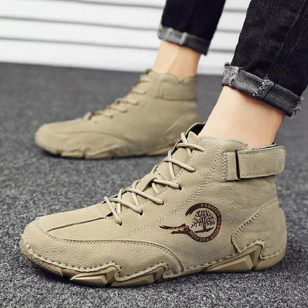 Botas para hombres de invierno de gamuza con botines de piel