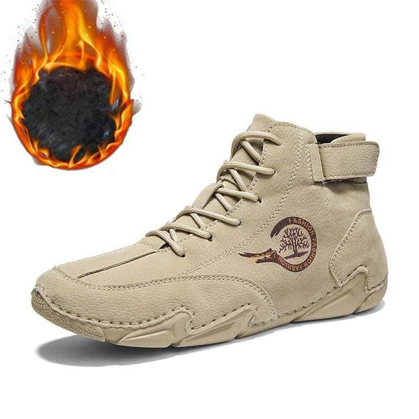 Botas para hombres de invierno de gamuza con botines de piel