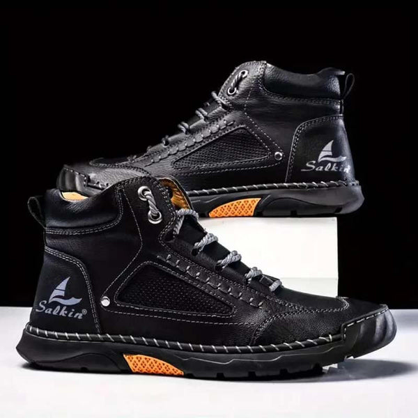 Zapatillas de moda de cuero casual para hombres Botas chukka chukka mocasines hechas a mano con botas de vestir para caminar zapatillas
