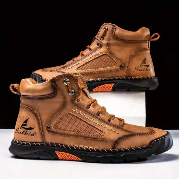 Zapatillas de moda de cuero casual para hombres Botas chukka chukka mocasines hechas a mano con botas de vestir para caminar zapatillas