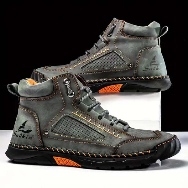 Zapatillas de moda de cuero casual para hombres Botas chukka chukka mocasines hechas a mano con botas de vestir para caminar zapatillas