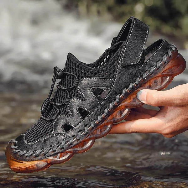 Hombres Sandalias de costura a mano Mole transpirable Soft Sole Zapatos casuales